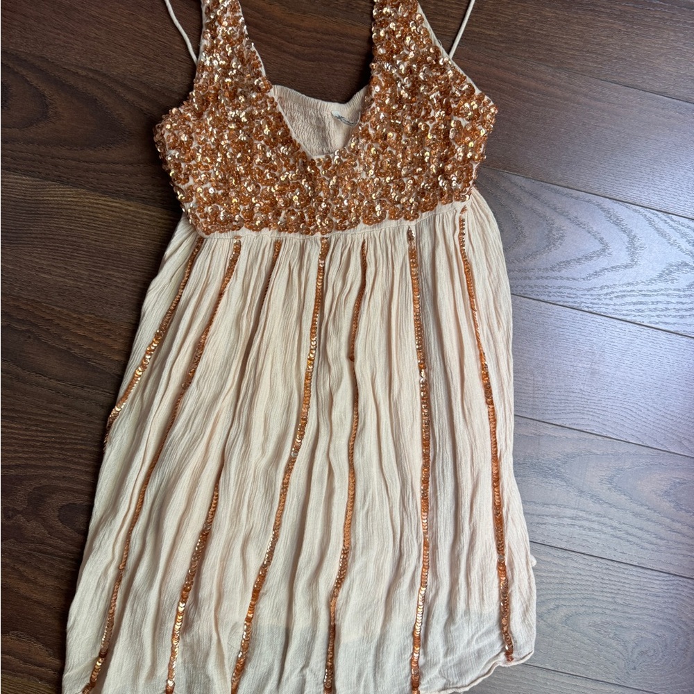 Free People Beige Knit with Bronze Sequins - Picture 2 of 8